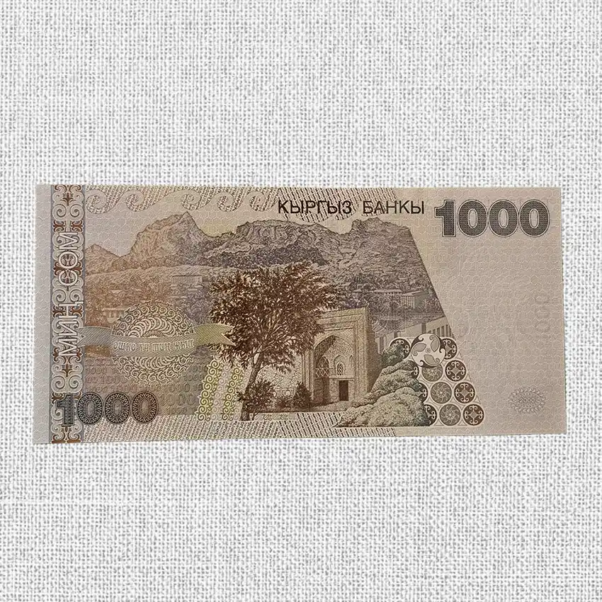 عکس پشت اسکناس ۱۰۰۰ سوم قرقیزستان سال ۲۰۱۰ کیفیت بانکی - dgalleri