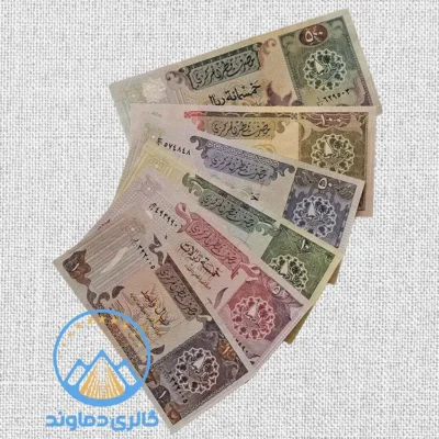 ست کامل اسکناس‌های قطر سری اول ۱۹۷۳ تا ۱۹۷۶ با کیفیت عالی UNC – dgalleri